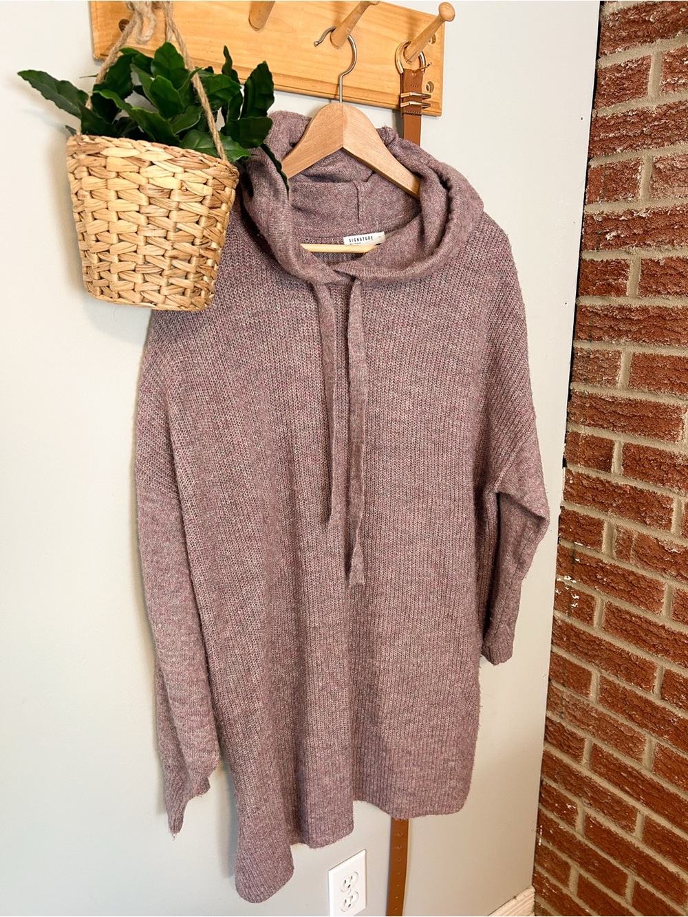 Reitmans Mauve Heather Cowl-Neck Pullover Sweater